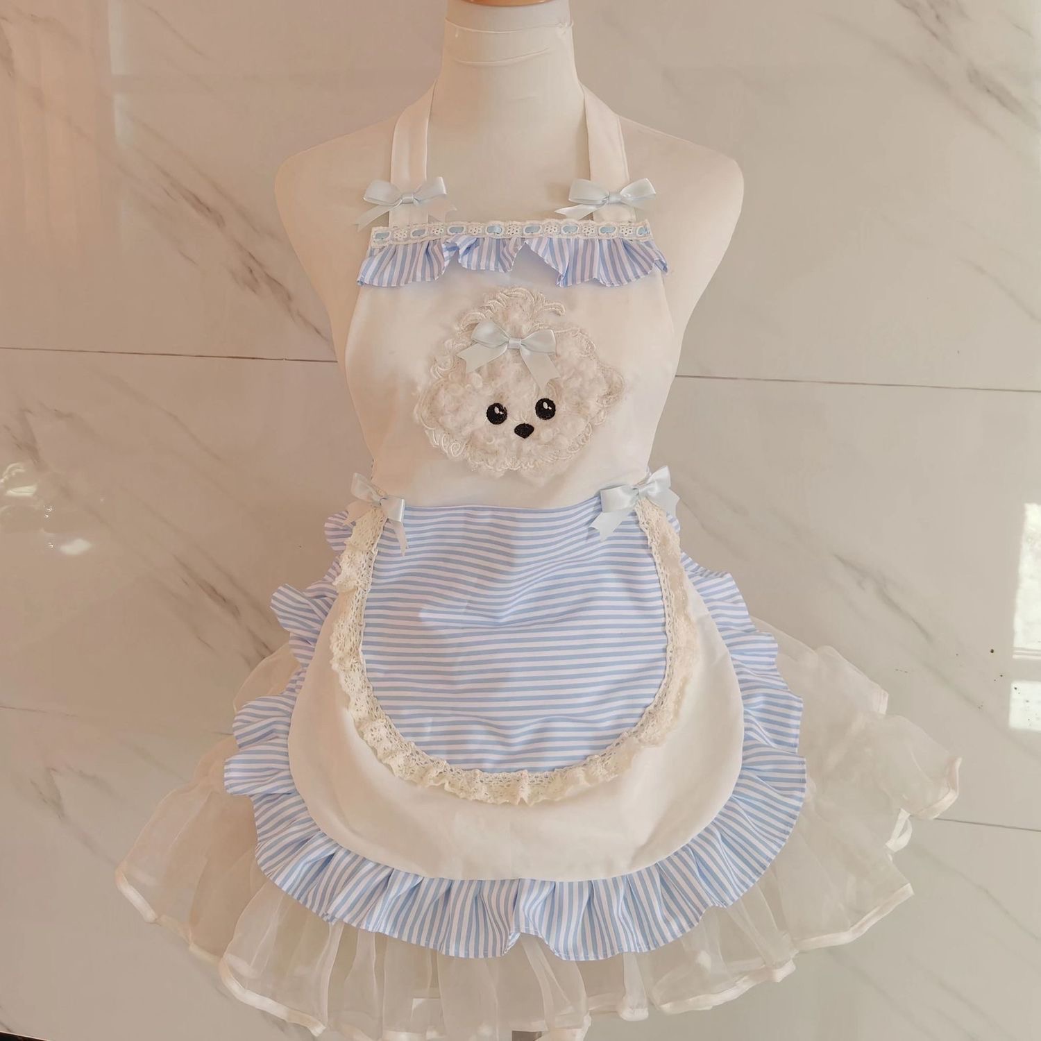 Kitchen Baking Must Haves - 1개 귀여운 줄무늬 앞치마 공주 스타일