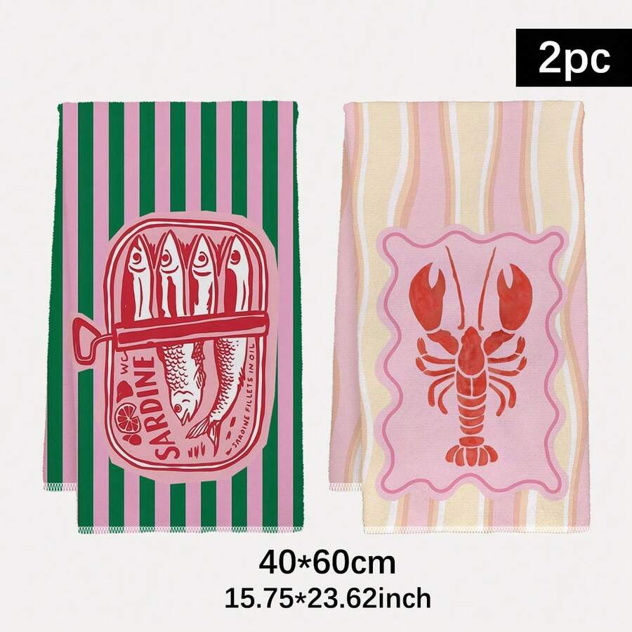 Kitchen Baking Must Haves - 2개, 분홍색과 녹색 줄무늬가 있는 새우와