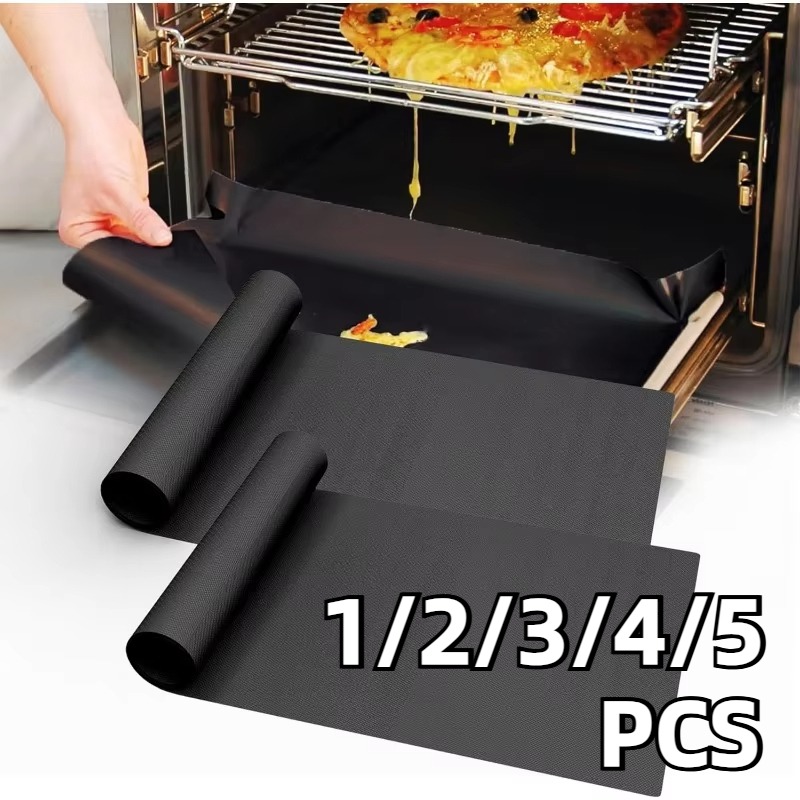 Kitchen Baking Mat - 1/2/3/4/5PCS 블랙 바베큐 그릴 매트 오븐