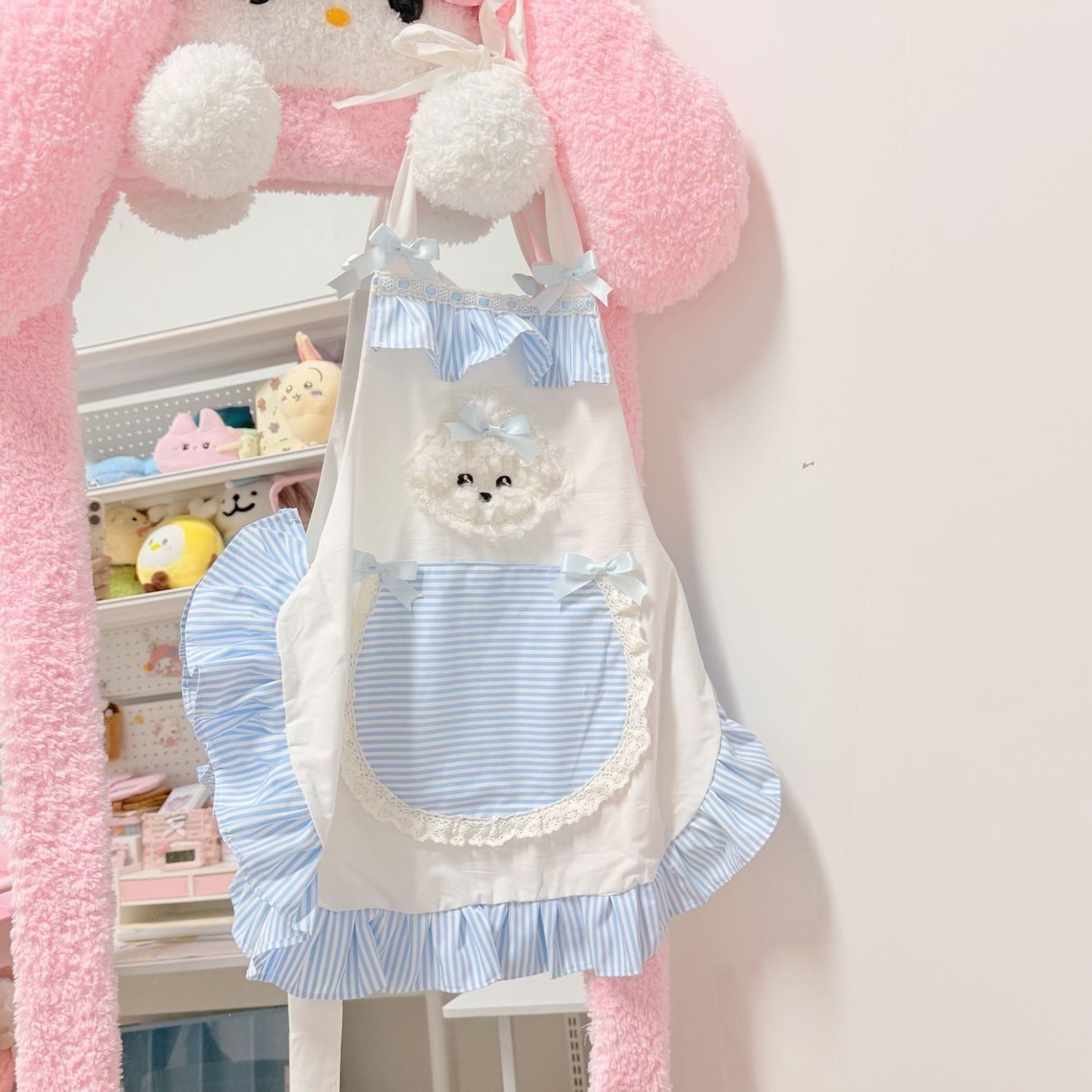 1개 귀여운 줄무늬 앞치마 공주 스타일 홈 앞치마 루즈 - Kitchen Baking Must Haves 리뷰 및 가격