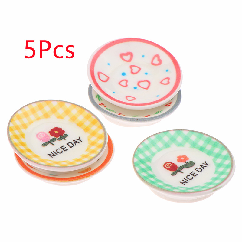 5Pcs 1/12 인형 집 미니 접시 요리 모델 인형  - Kitchen Baking Storage 리뷰 및 가격