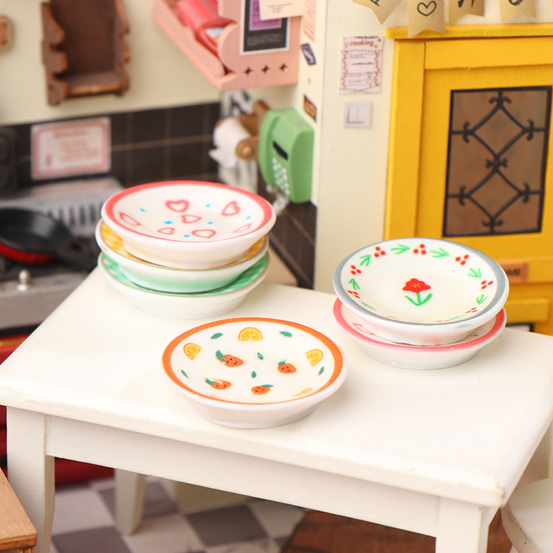 5Pcs 1/12 인형 집 미니 접시 요리 모델 인형  - Kitchen Baking Storage 리뷰 및 가격