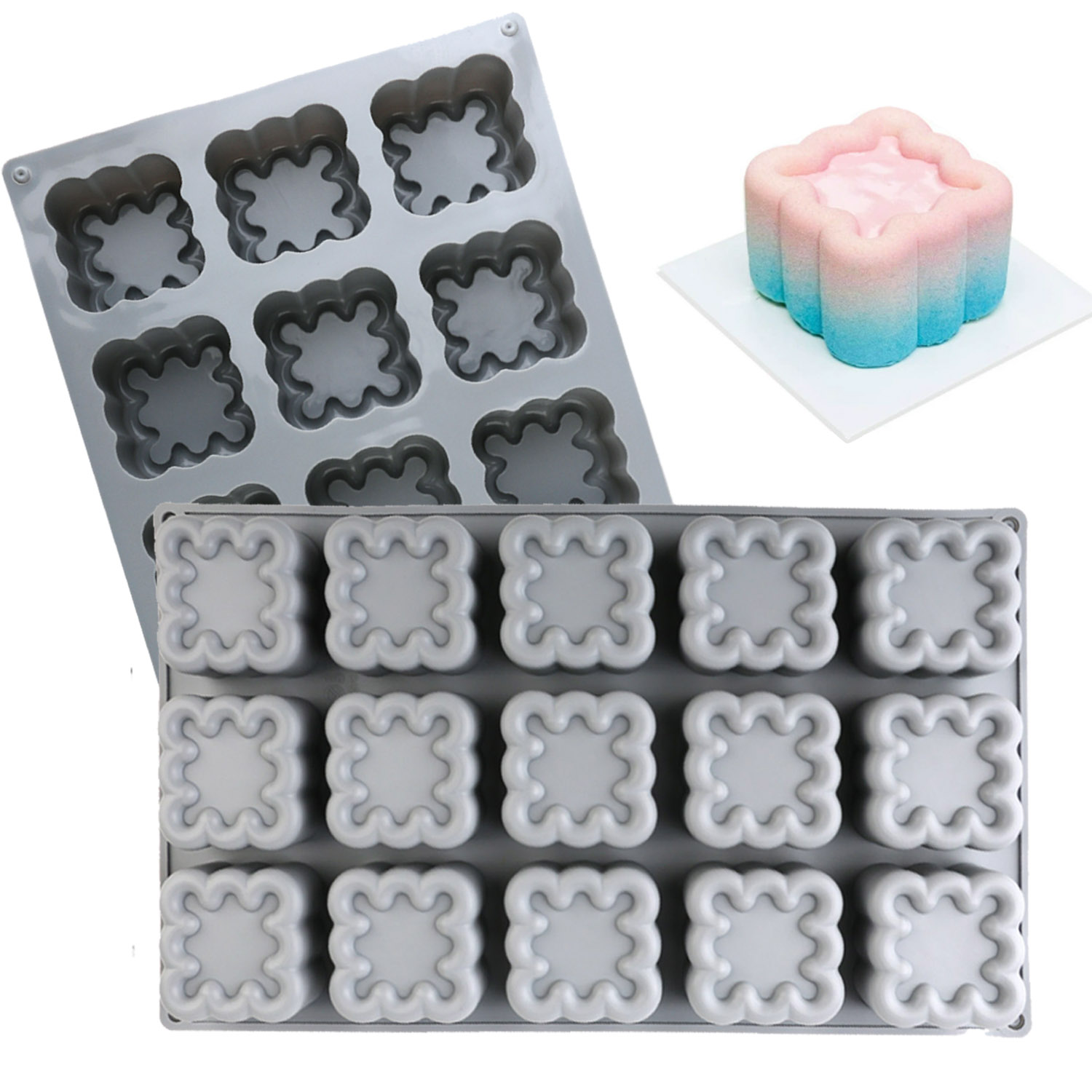 사각형 웨이브 모양의 실리콘 케이크 몰드 세트, 젤리, - Kitchen Baking Must Haves 리뷰 및 가격