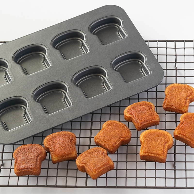 8 캐비티 토스트 빵 패턴 탄소강 케이크 금형 마들렌  - Kitchen Baking Pans 리뷰 및 가격