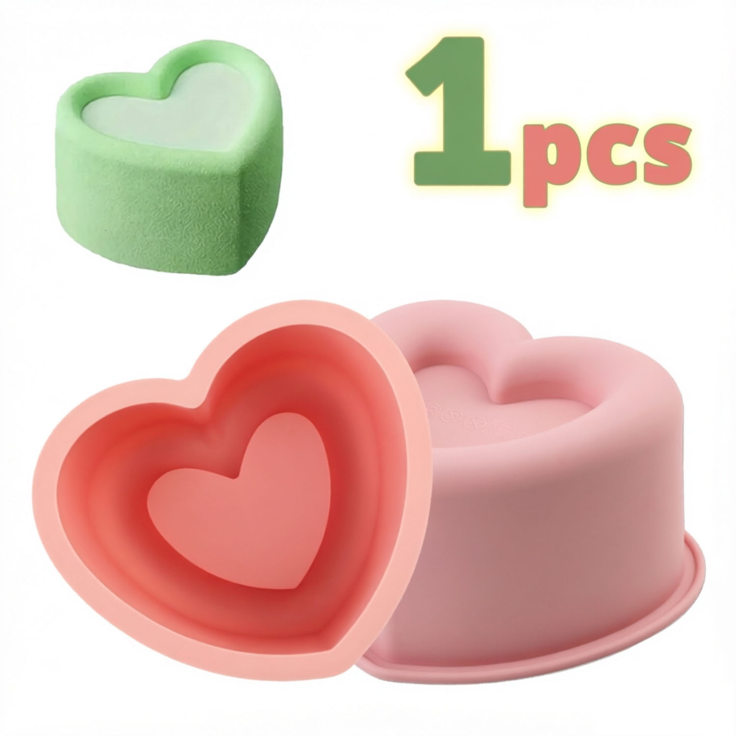 무스 케이크용 하트 모양 실리콘 몰드, 논스틱 실리콘  - Kitchen Baking Must Haves 리뷰 및 가격