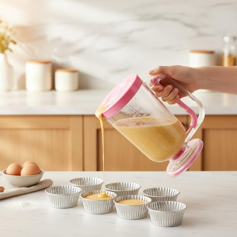 900ml 휴대용 팬케이크/와플 반죽 디스펜서, 양조절 - Kitchen Baking Mess 리뷰 및 가격