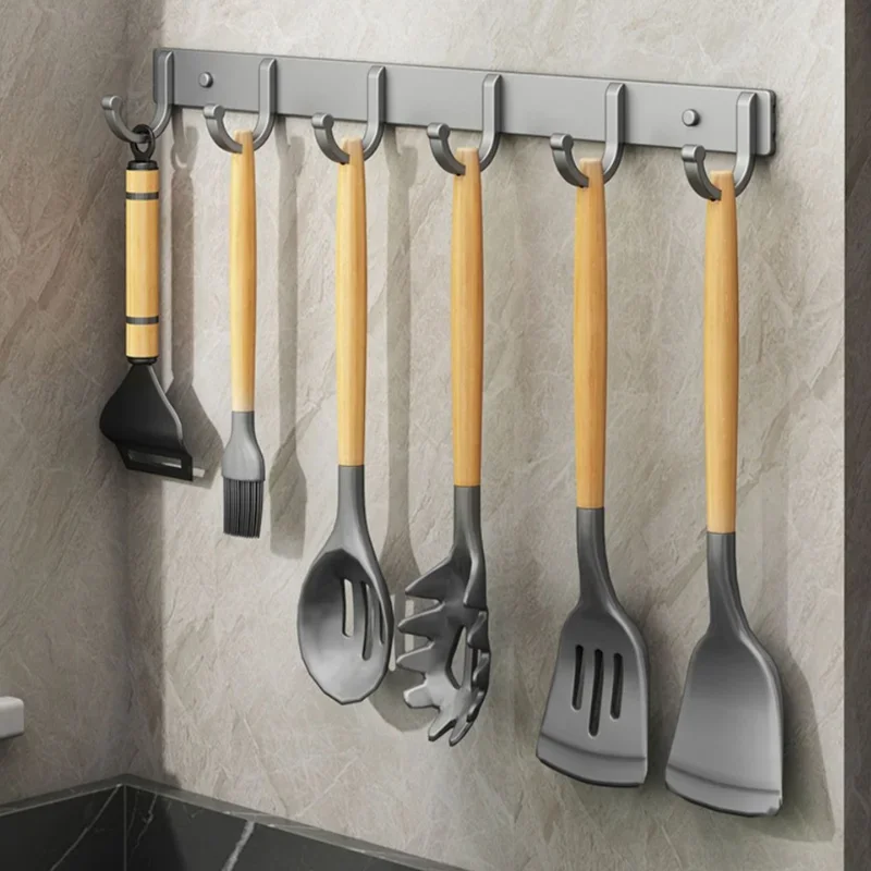 알루미늄 벽걸이 후크 랙 – 드릴 없이 접착/나사로 고 - Kitchen Baking Storage 리뷰 및 가격