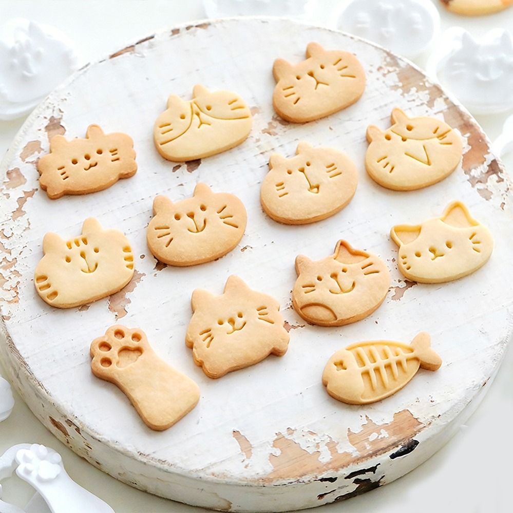 귀여운 새끼 고양이 DIY 스탬프 쿠키 커터 베이킹 몰 - Kitchen Baking Storage 리뷰 및 가격
