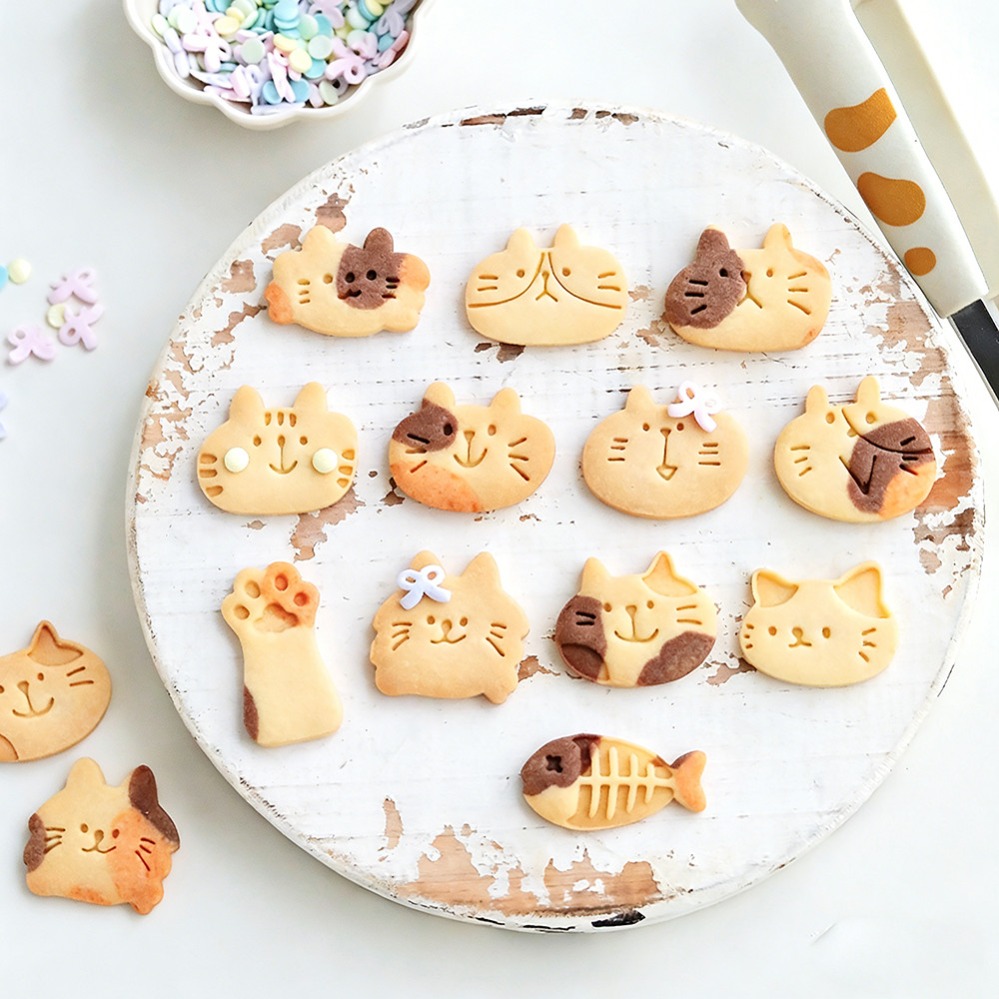 귀여운 새끼 고양이 DIY 스탬프 쿠키 커터 베이킹 몰 - Kitchen Baking Storage 리뷰 및 가격