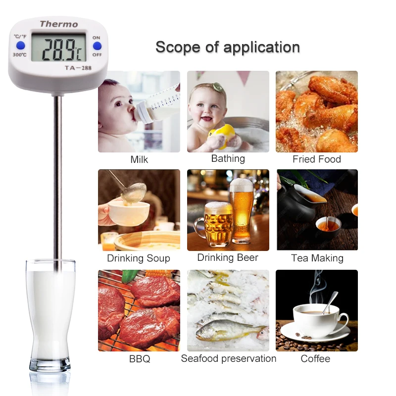 TA288 LCD 디지털 식품 온도계 바베큐 프로브 온 - Kitchen Quiz 리뷰 및 가격